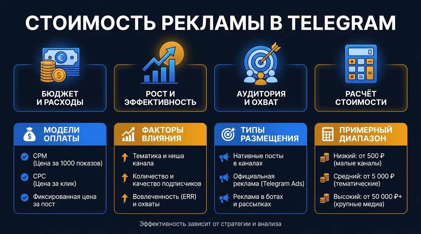 Стоимость рекламы в Telegram в 2026: Ads, посевы, блогеры